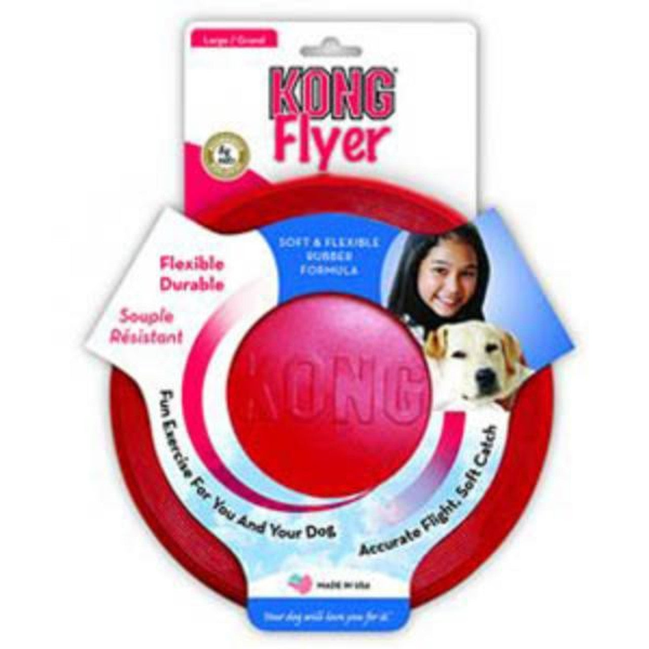 KONG Flyer Frizbee Large Dog Toy - Perfect for Outdoor Playtime