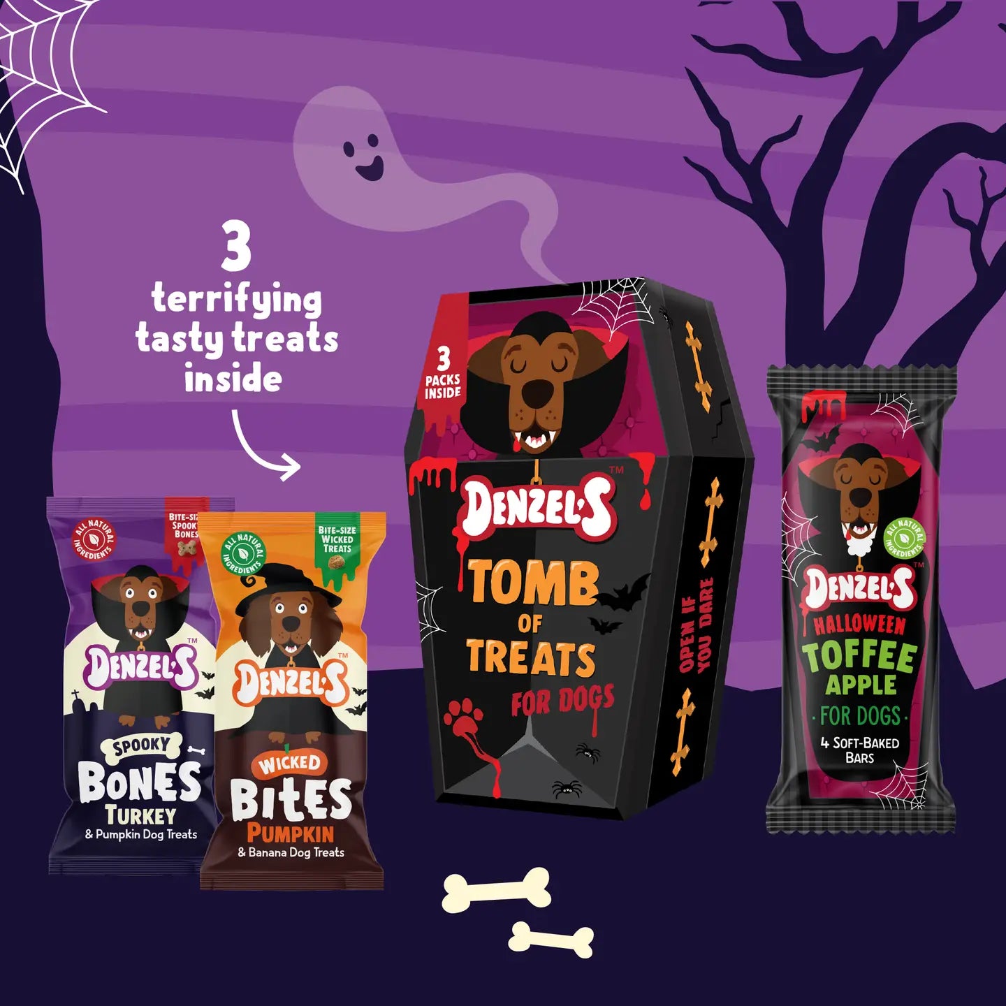 PRE ORDER - Halloween Dog Bundle β Treats, Toy, Bandanna & Meaty Bubbles ππΎ