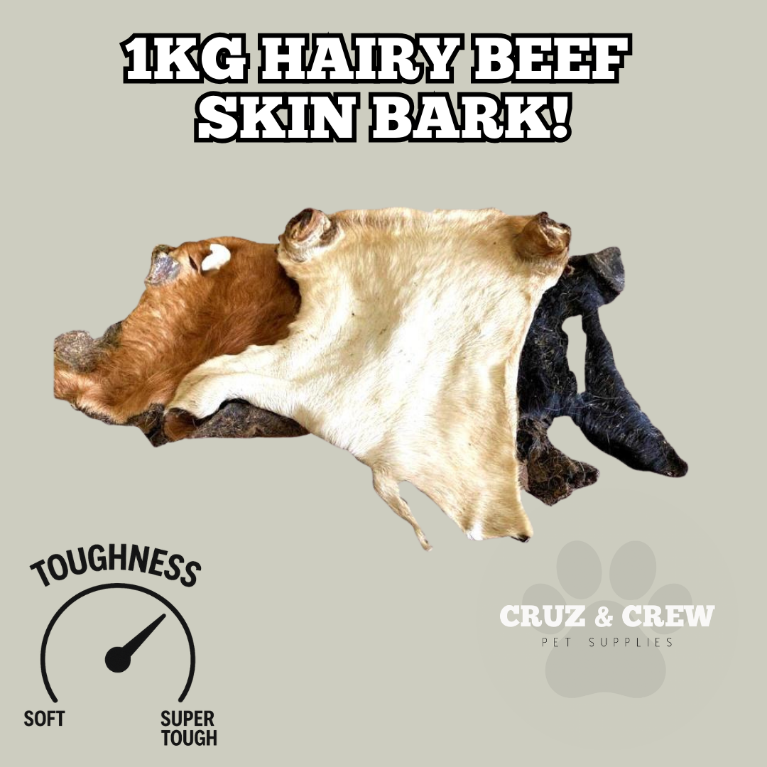 Cruz & Crew 1KG Hairy Beef Skin Bark! (12 Weeks+)