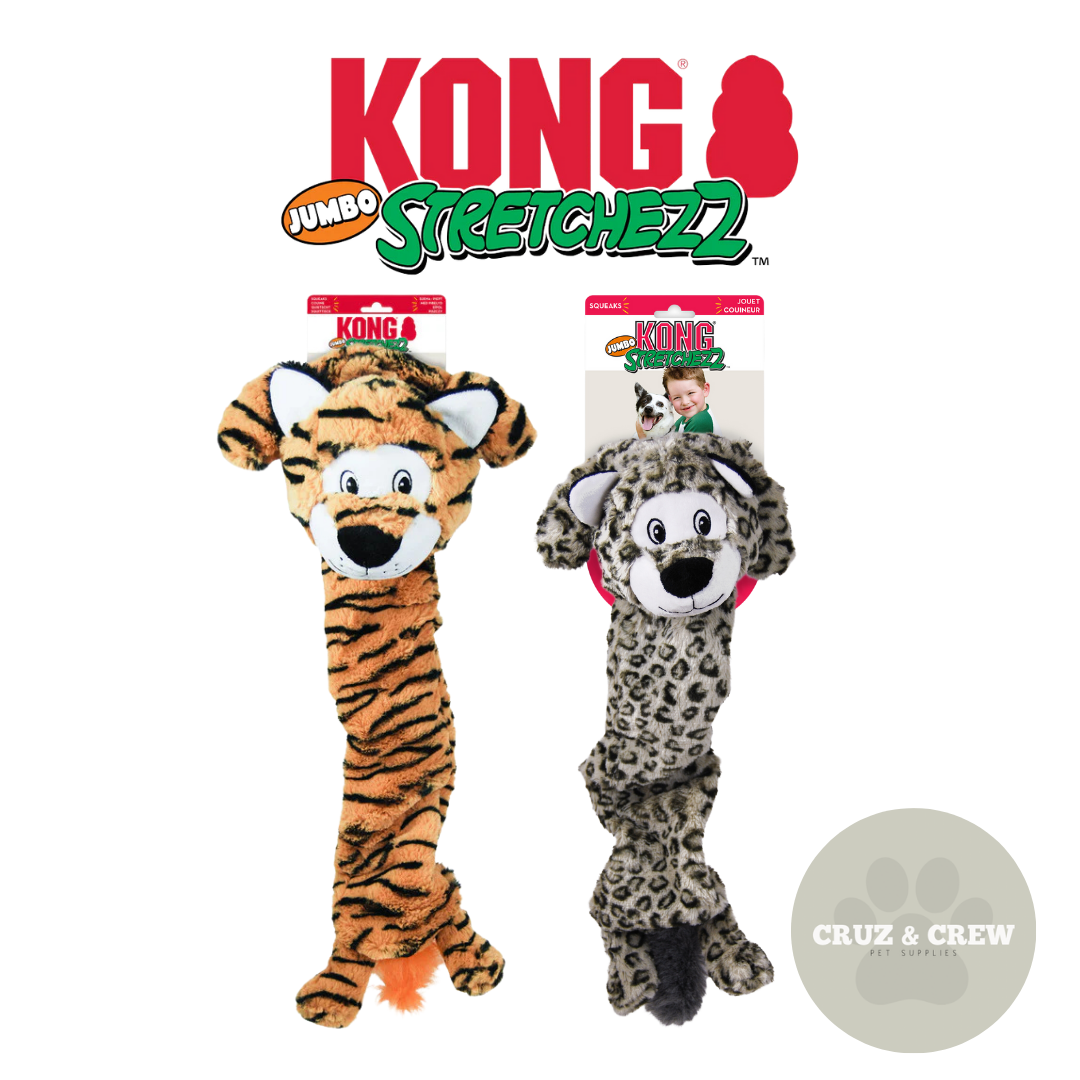 KONG Jumbo Stretchezz Leopard & Tiger Dog Toy