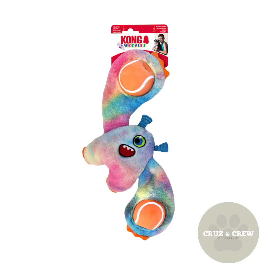 KONG Woozles Monster - Squeaky Dog Toy for Fun Playtime
