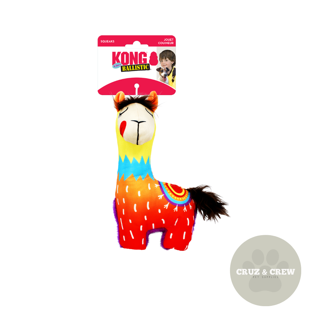 KONG Ballistic Vibez Birds Llamas Dog Toys - Durable Material