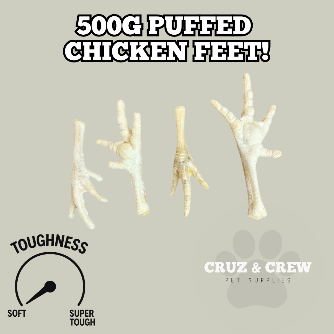Cruz & Crew 500g Puffed Chicken Feet! (8 Weeks+)