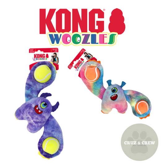 KONG Woozles Monster - Squeaky Dog Toy for Fun Playtime