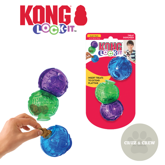 KONG Lock-It - 3pk Small - Interactive Puzzle For Dogs