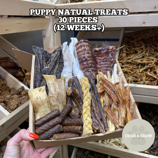 Puppy Natural Treat Box – 30-Piece Bundle of Healthy, Natural Chews for Growing Dogs 12 Weeks and Over