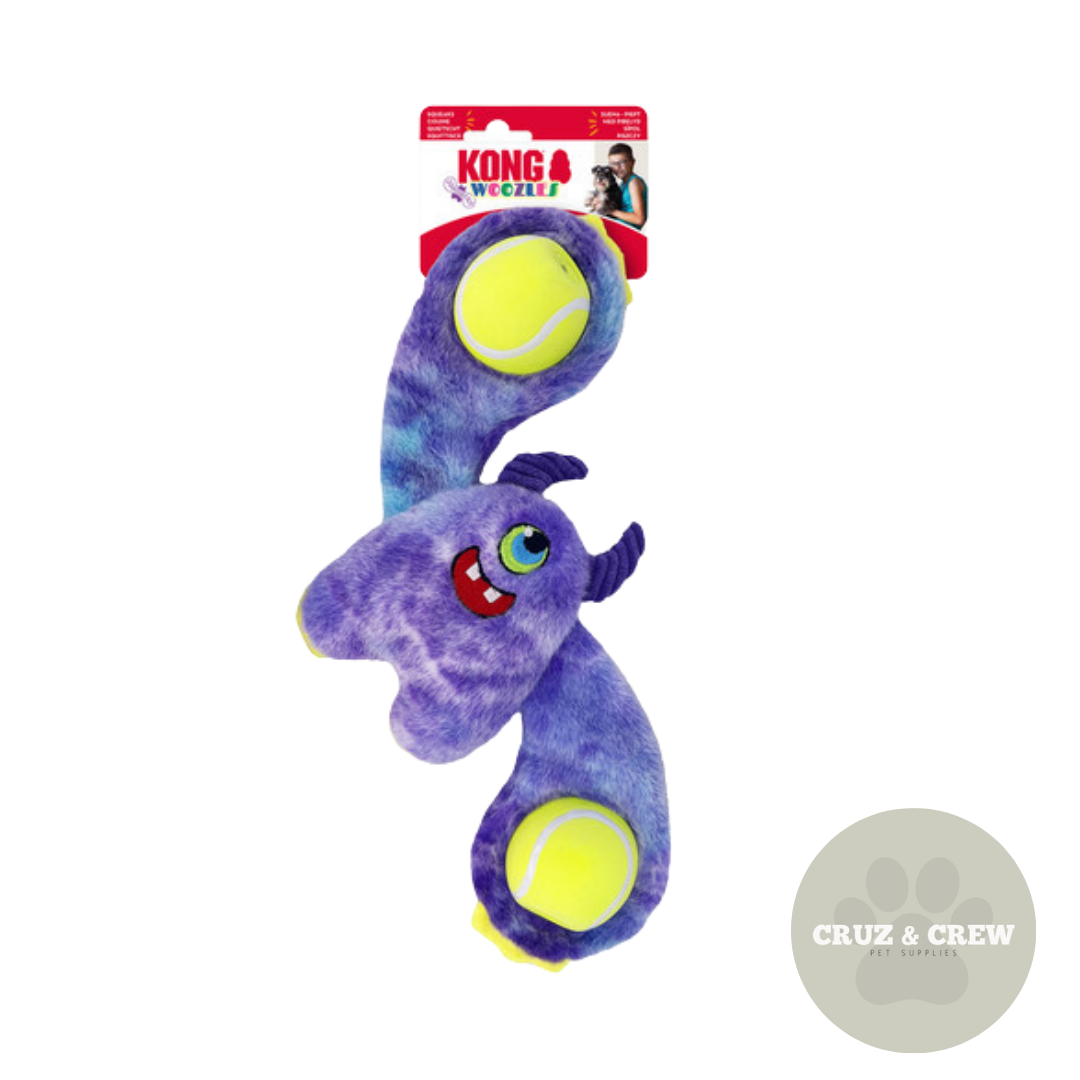 KONG Woozles Monster - Squeaky Dog Toy for Fun Playtime