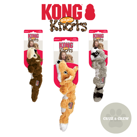 KONG Scrunch Knots Range - Rope Body Dog Toys