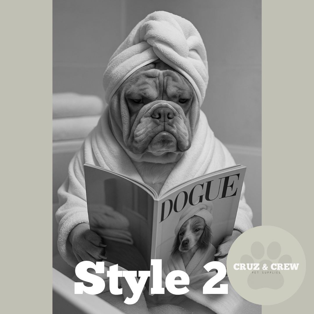 Cruz and Crew Bespoke Dog Bathroom Portraits – Framed to Perfection
