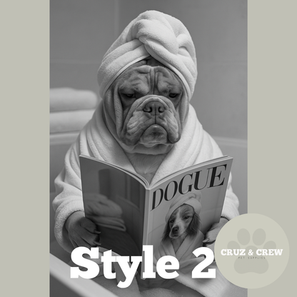 Cruz and Crew Bespoke Dog Bathroom Portraits – Framed to Perfection