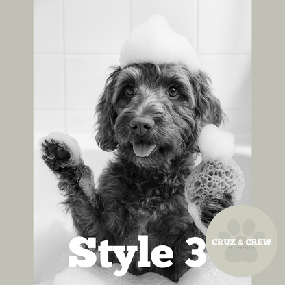 Cruz and Crew Bespoke Dog Bathroom Portraits – Framed to Perfection