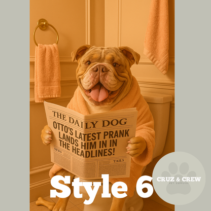 Cruz and Crew Bespoke Dog Bathroom Portraits – Framed to Perfection