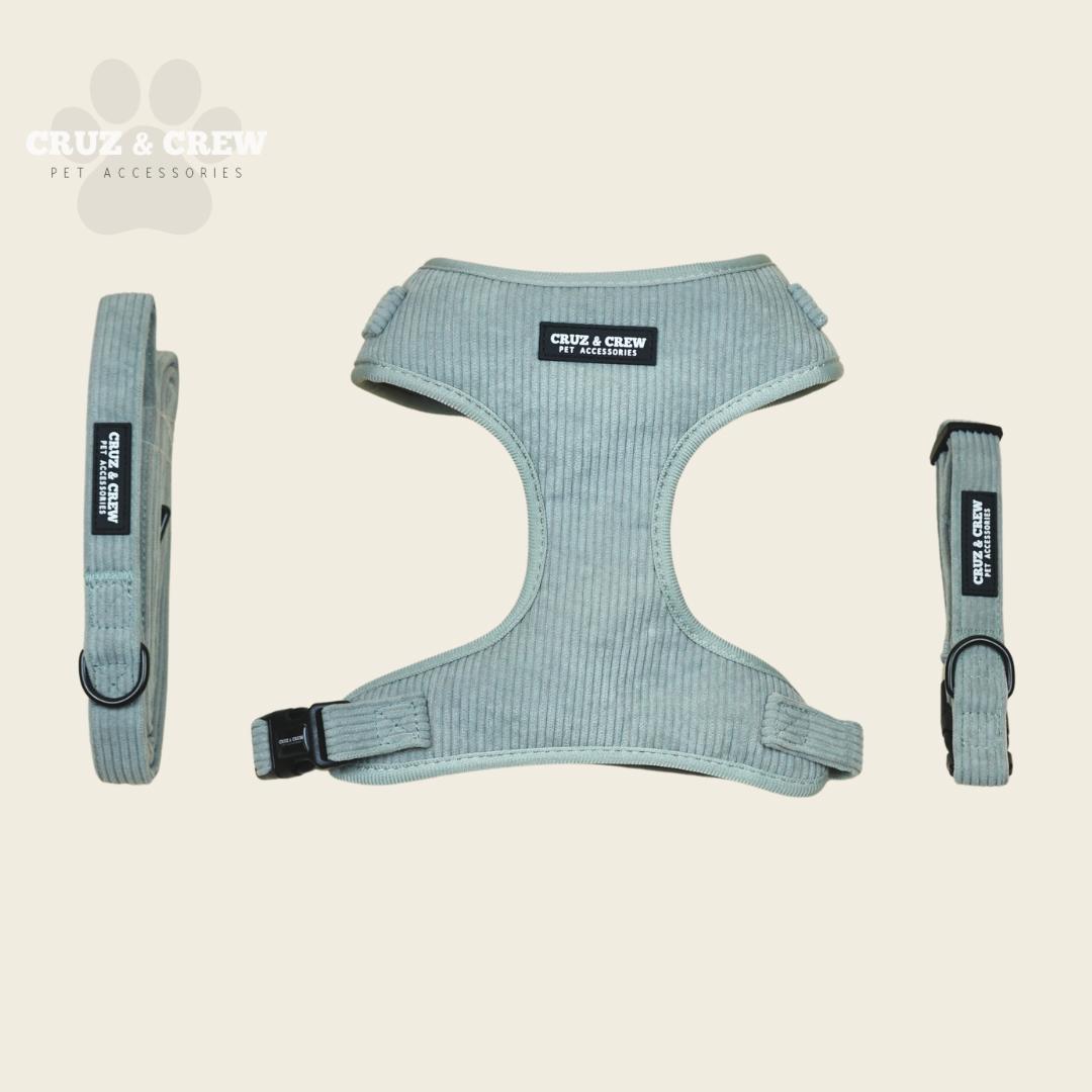 Cruz & Crew Pet Accessories Ribbed Harness Set - Adjustable Fit - 3 Colours